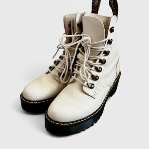 Dr Martens Leona Bone Leather Boots
